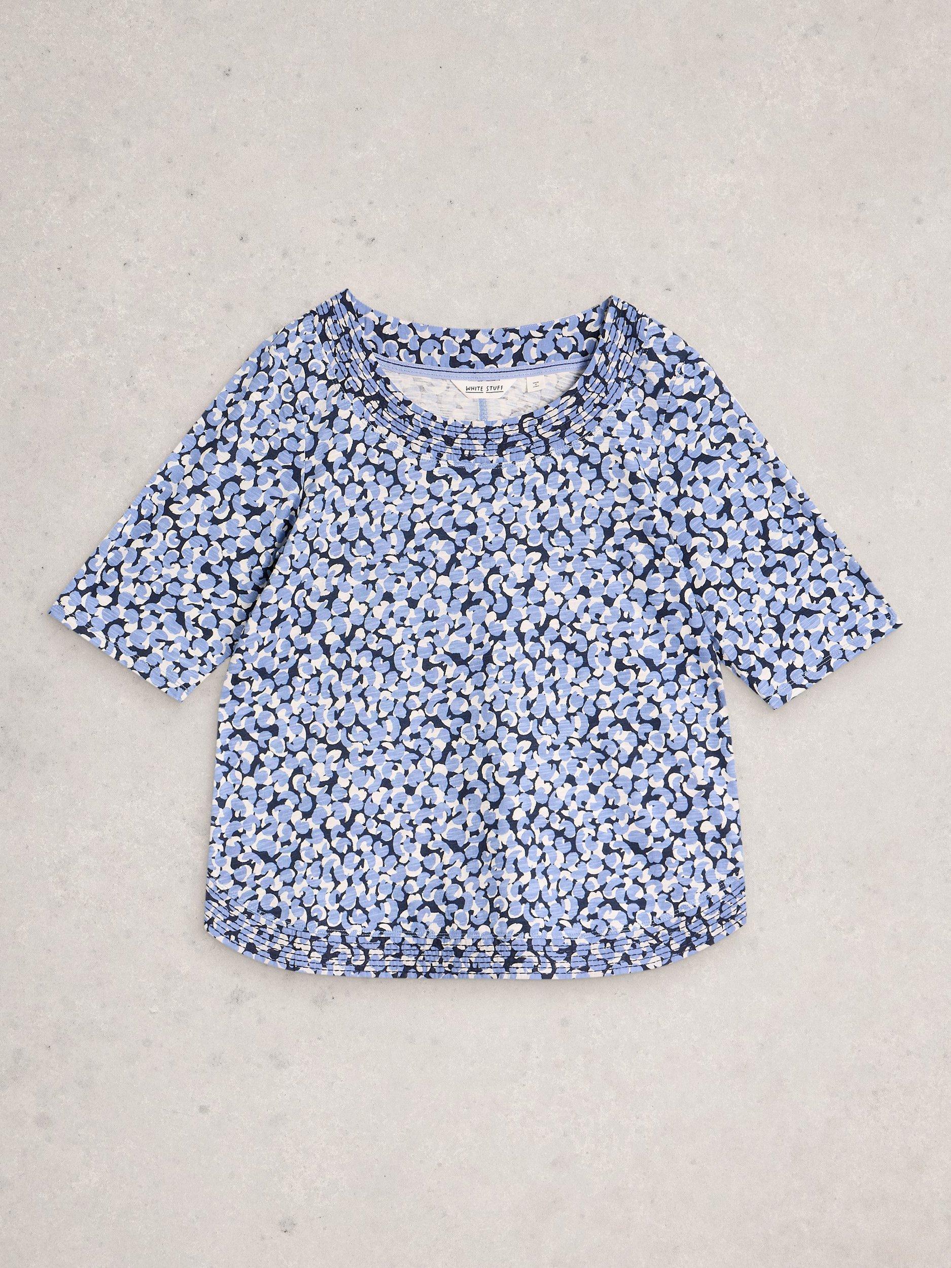 Product image 5 of 6, which shows White Stuff Weaver Abstract T-Shirt, Blue, 6