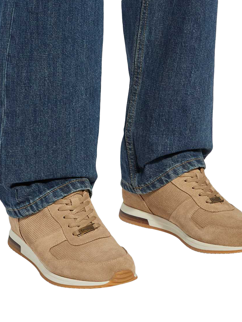 Product image 2 of 6, which shows Dune London Trilogy Suede Trainers, Sand, EU40