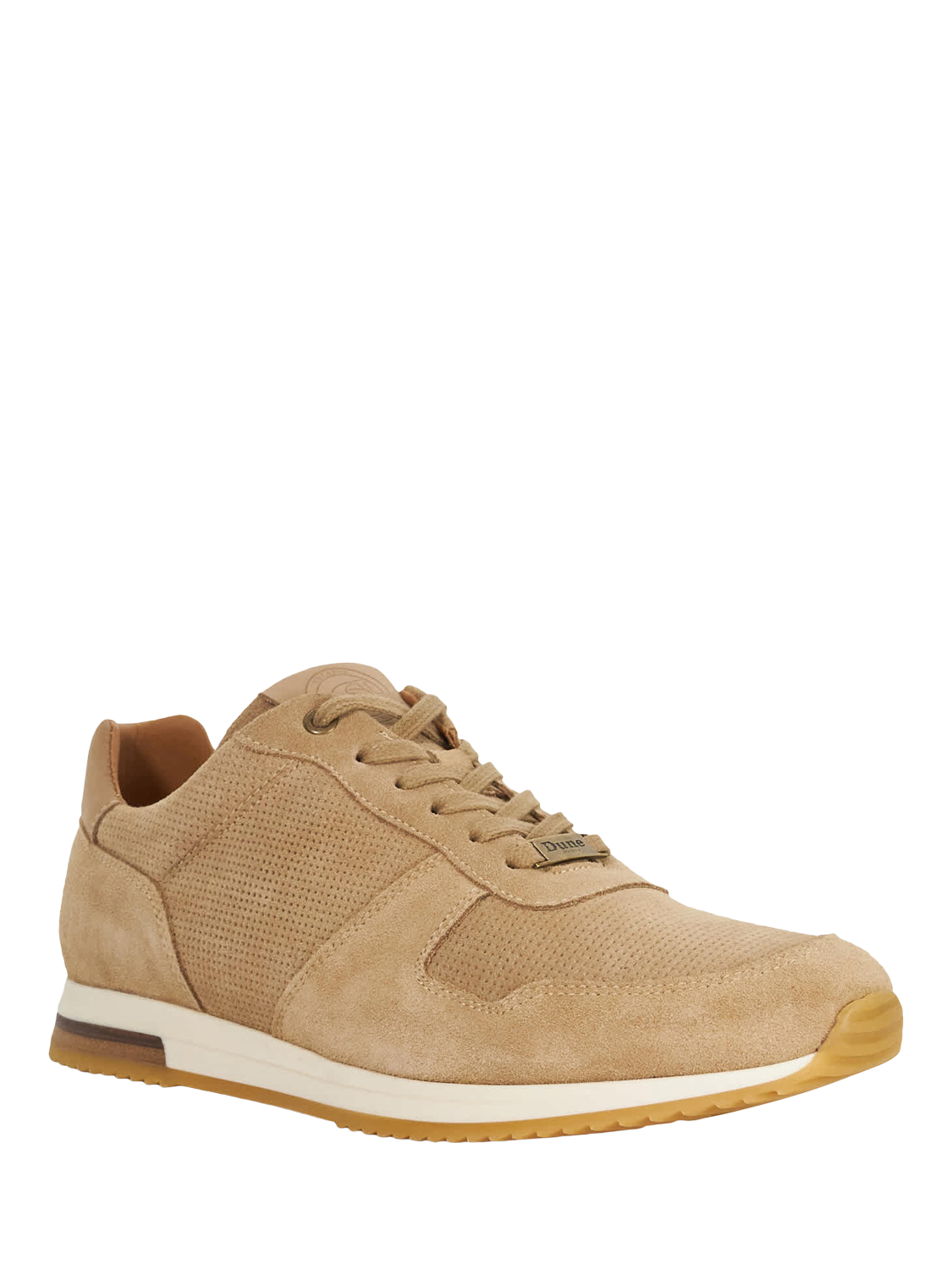 Product image 3 of 6, which shows Dune London Trilogy Suede Trainers, Sand, EU40