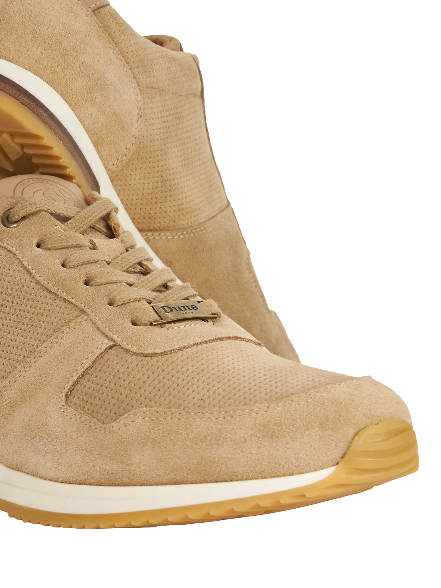 Product image 6 of 6, which shows Dune London Trilogy Suede Trainers, Sand, EU40