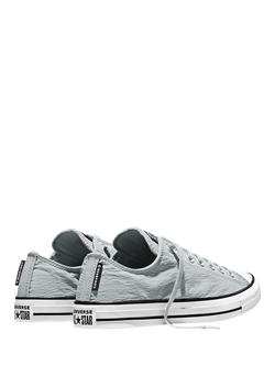 Converse Chuck Taylor All Stars Crinkle Nylon Trainers, Grey - view 2, Grey