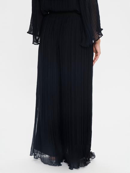 Saint Tropez Nuri Plisse Wide Leg Trousers, Black - view 2, Black