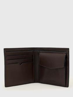AllSaints Delph Leather Wallet, Bitter Brown - view 2, Bitter Brown
