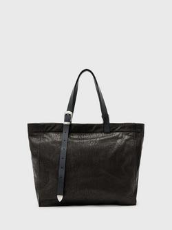AllSaints Haven Leather Tote Bag, Black, Black