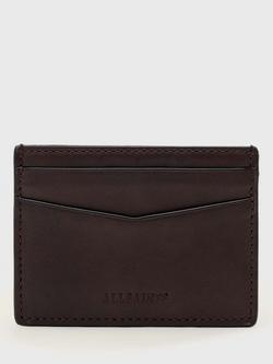 AllSaints Delph Leather Cardholder, Bitter Brown