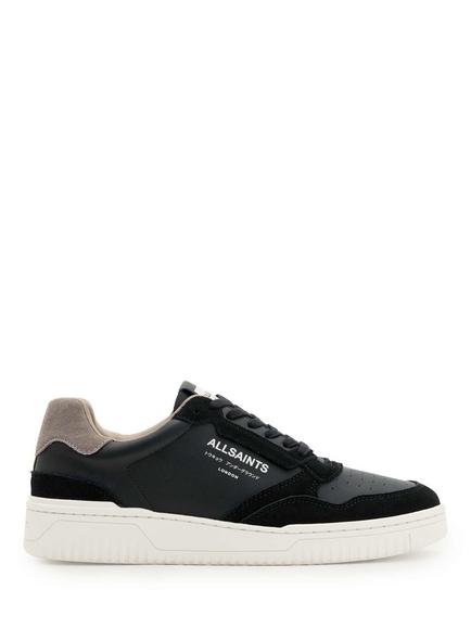 AllSaints Regan Leather Low Top Trainers, Black