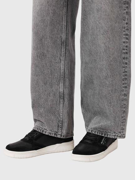 AllSaints Regan Leather Low Top Trainers - view 2, Black