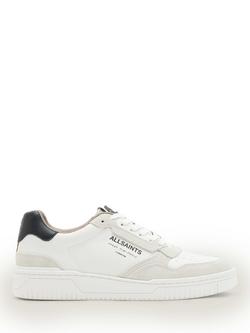 AllSaints Regan Leather Low Top Trainers, Chalk White/Black, Chalk White/Black