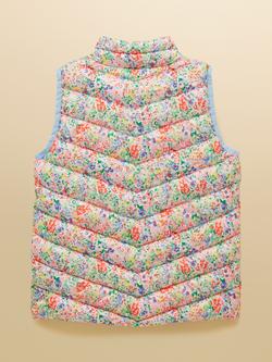 Joules Kids' Crofton Ditsy Print Padded Gilet, Multi - view 2, Multi