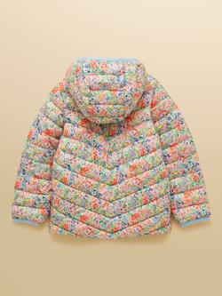 Joules Kids' Cairn Ditsy Print Padded Showerproof Coat, Multi - view 2, Multi