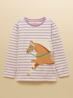 Joules Kids'  Ava Cotton Long Sleeve Top, Lilac Purple, Lilac Purple