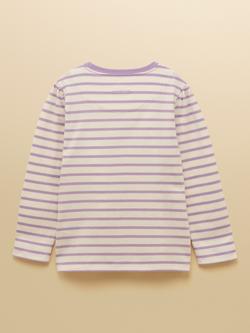 Joules Kids'  Ava Cotton Long Sleeve Top, Lilac Purple - view 2, Lilac Purple