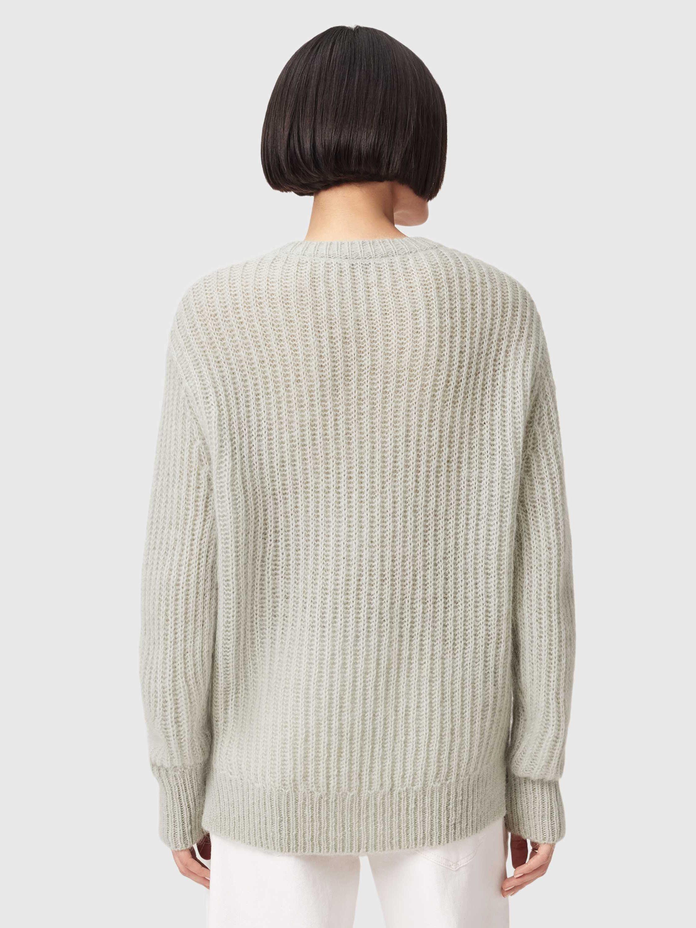 Product image 2 of 8, which shows AllSaints Chain Knit AS Jumper, Laurel Green, XS