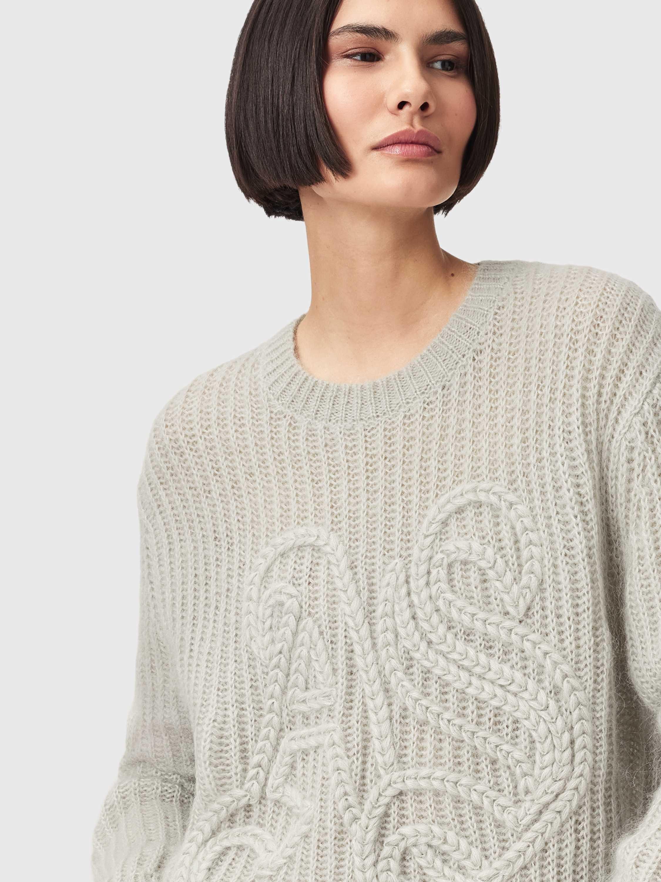 Product image 5 of 8, which shows AllSaints Chain Knit AS Jumper, Laurel Green, XS
