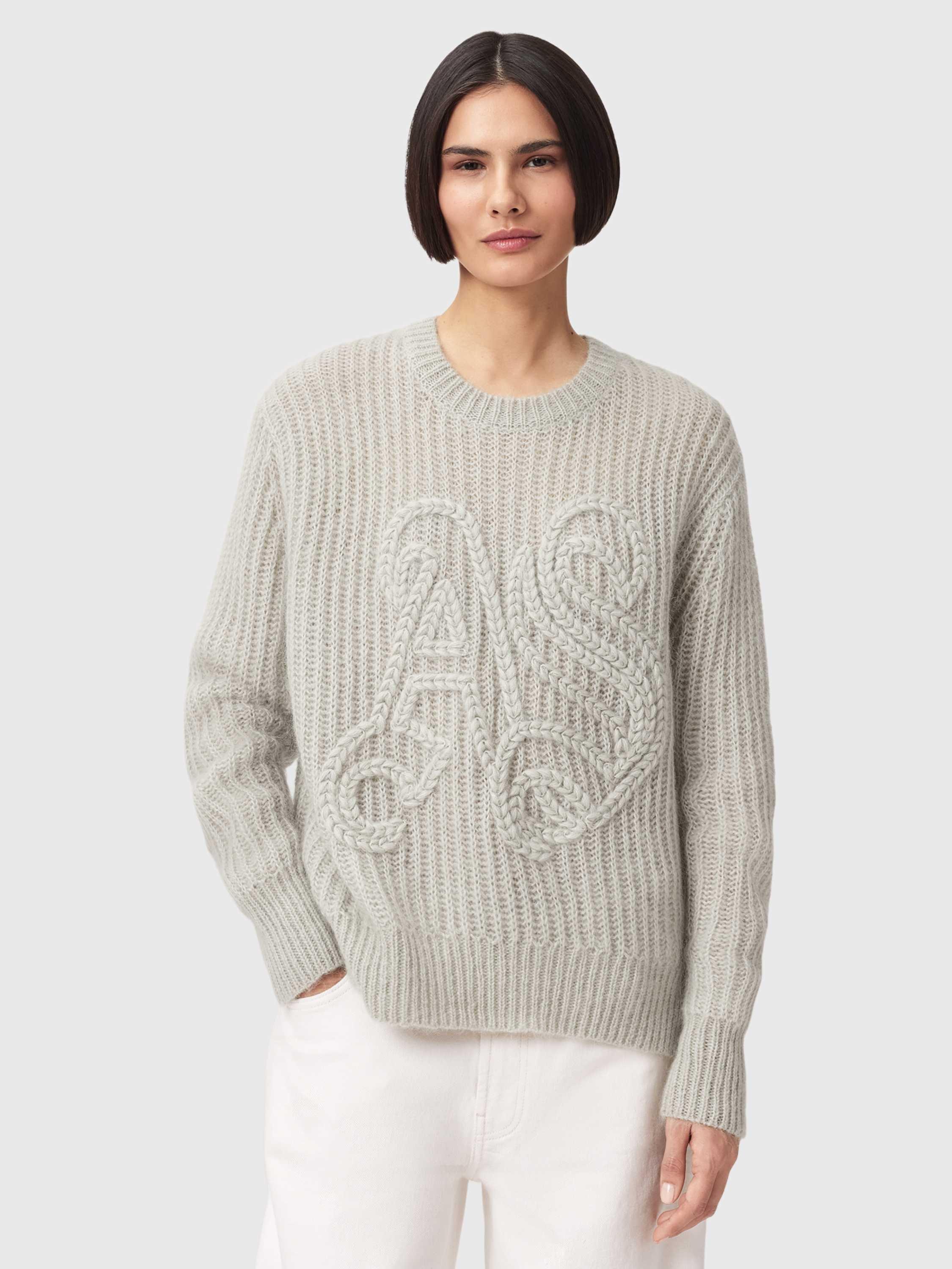 Product image 8 of 8, which shows AllSaints Chain Knit AS Jumper, Laurel Green, XS