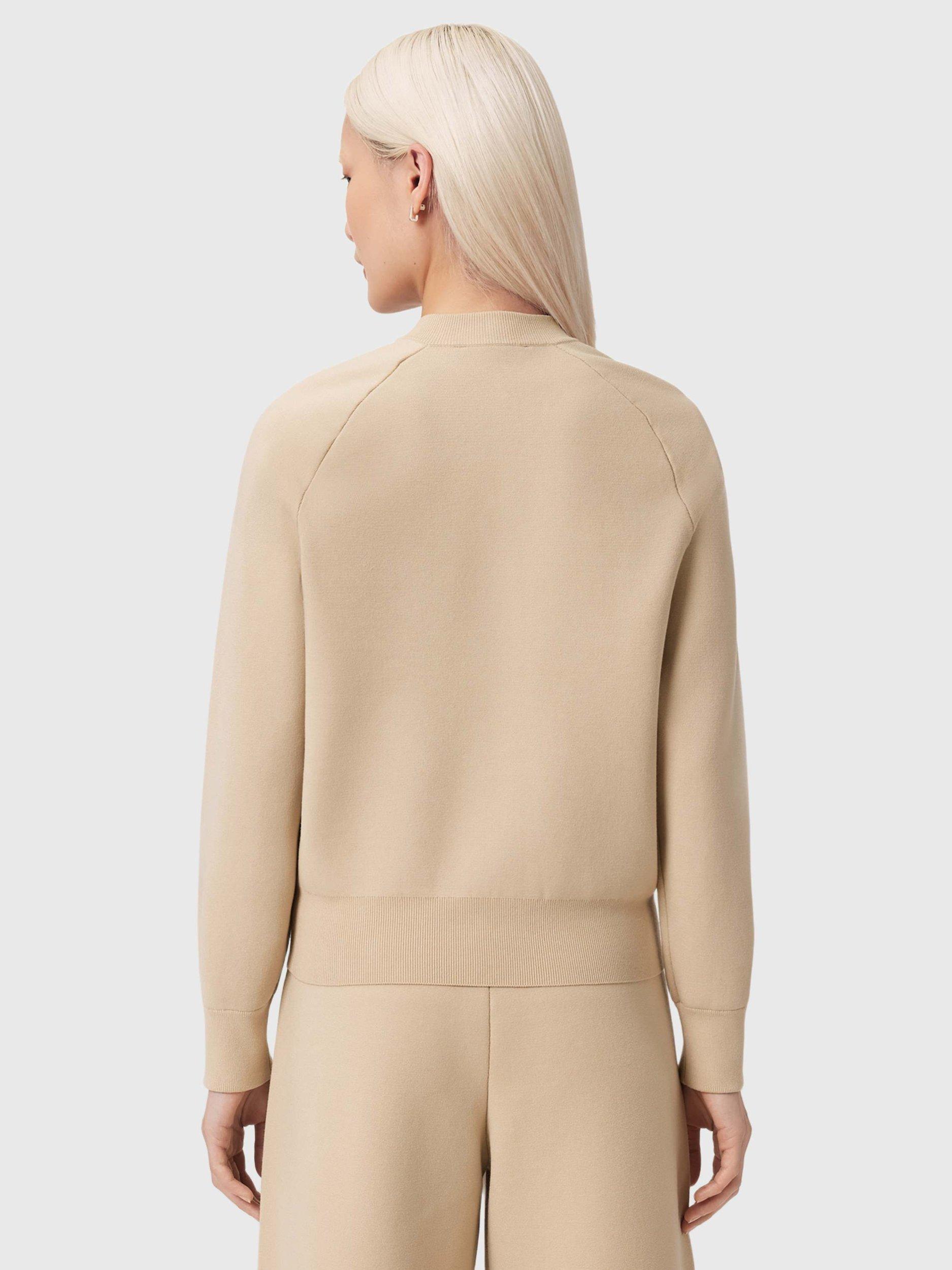 Product image 2 of 7, which shows AllSaints Sonny Collarless Cardigan, Pebble White, L