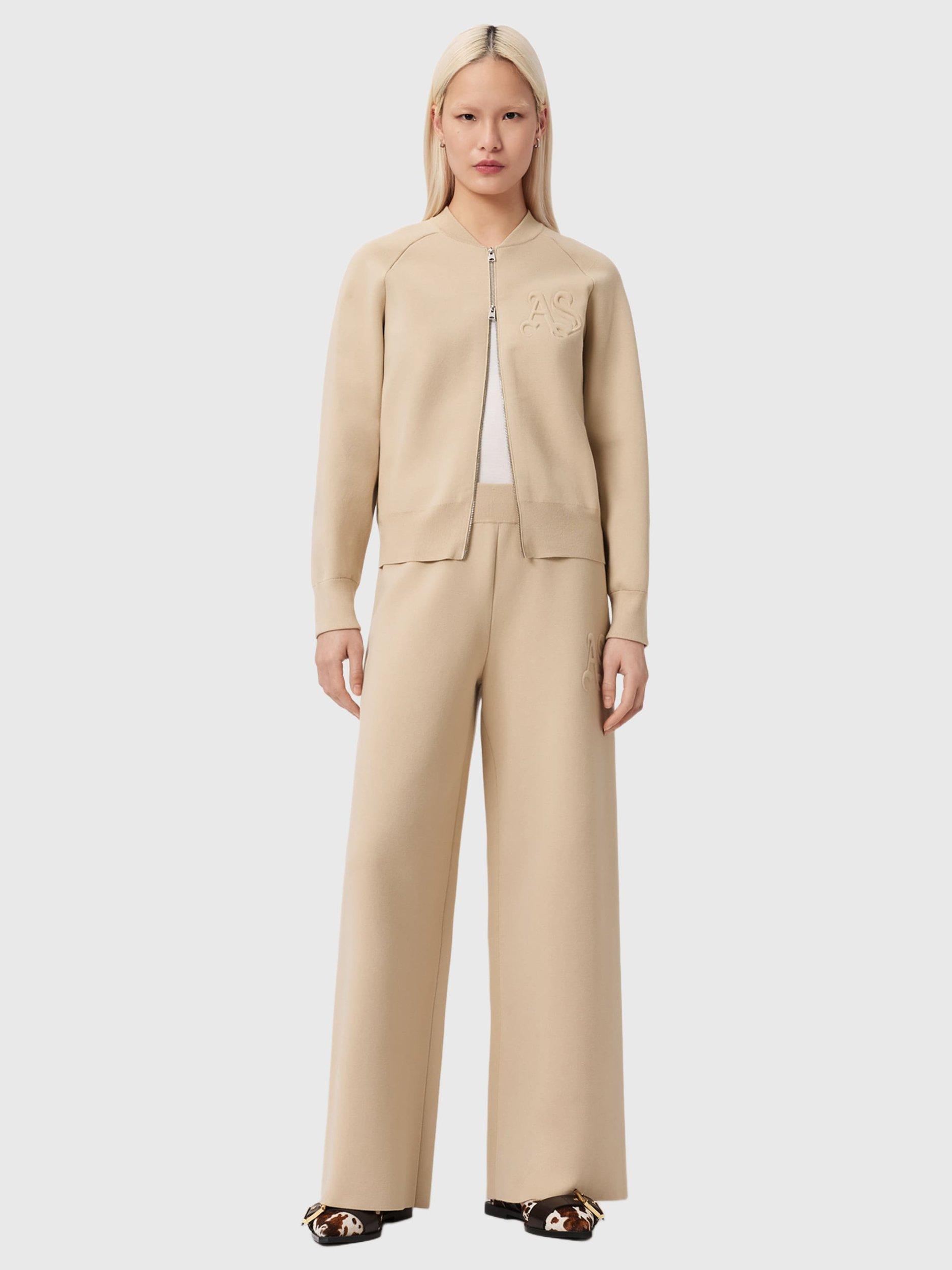 Product image 7 of 7, which shows AllSaints Sonny Collarless Cardigan, Pebble White, L