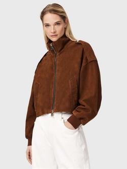 AllSaints Lowden Pure Suede Jacket, Cognac, Cognac