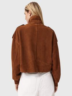 AllSaints Lowden Pure Suede Jacket, Cognac - view 2, Cognac