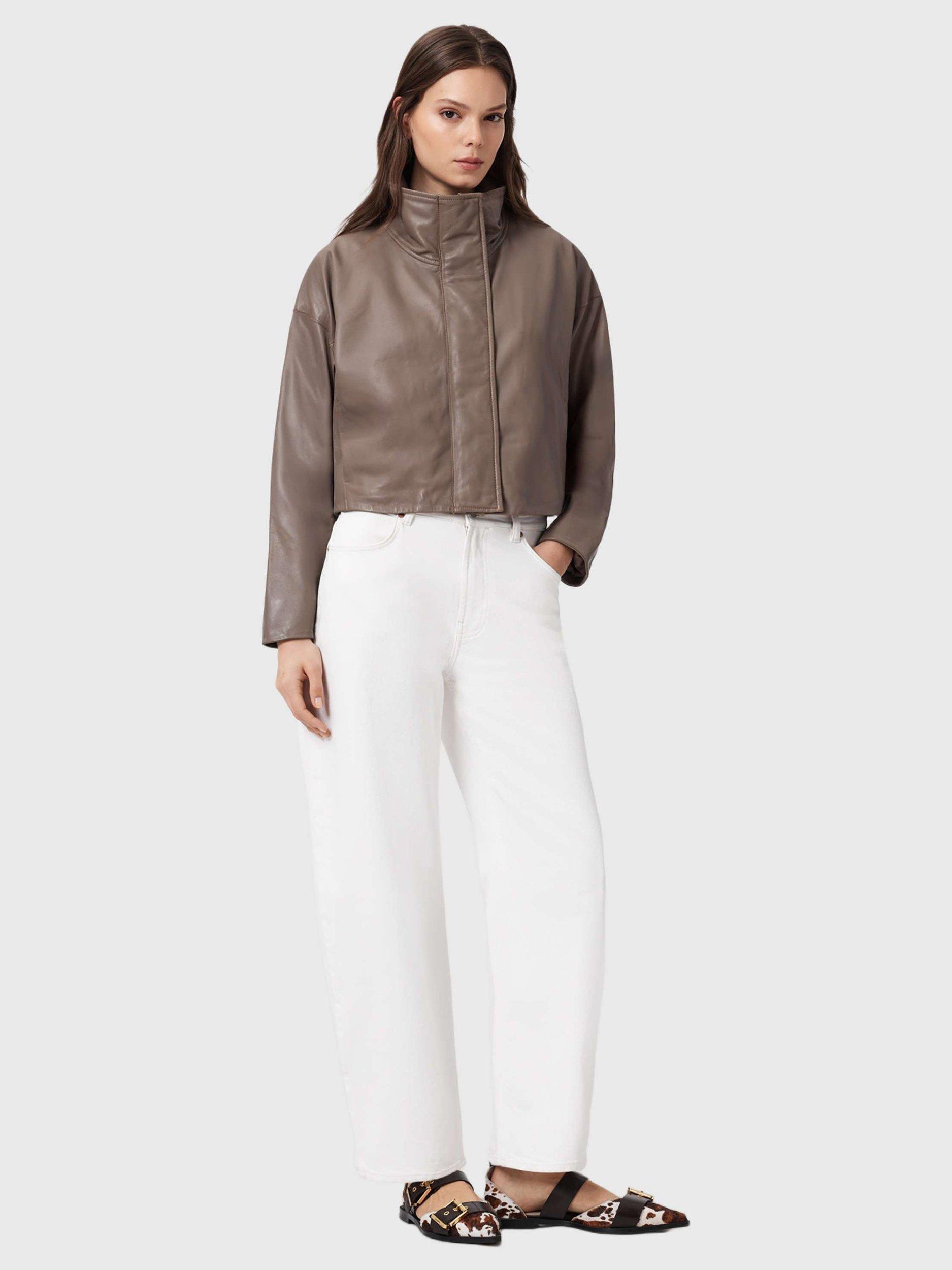 Product image 7 of 8, which shows AllSaints Ryder Pure Leather Jacket, Mocha Brown, L