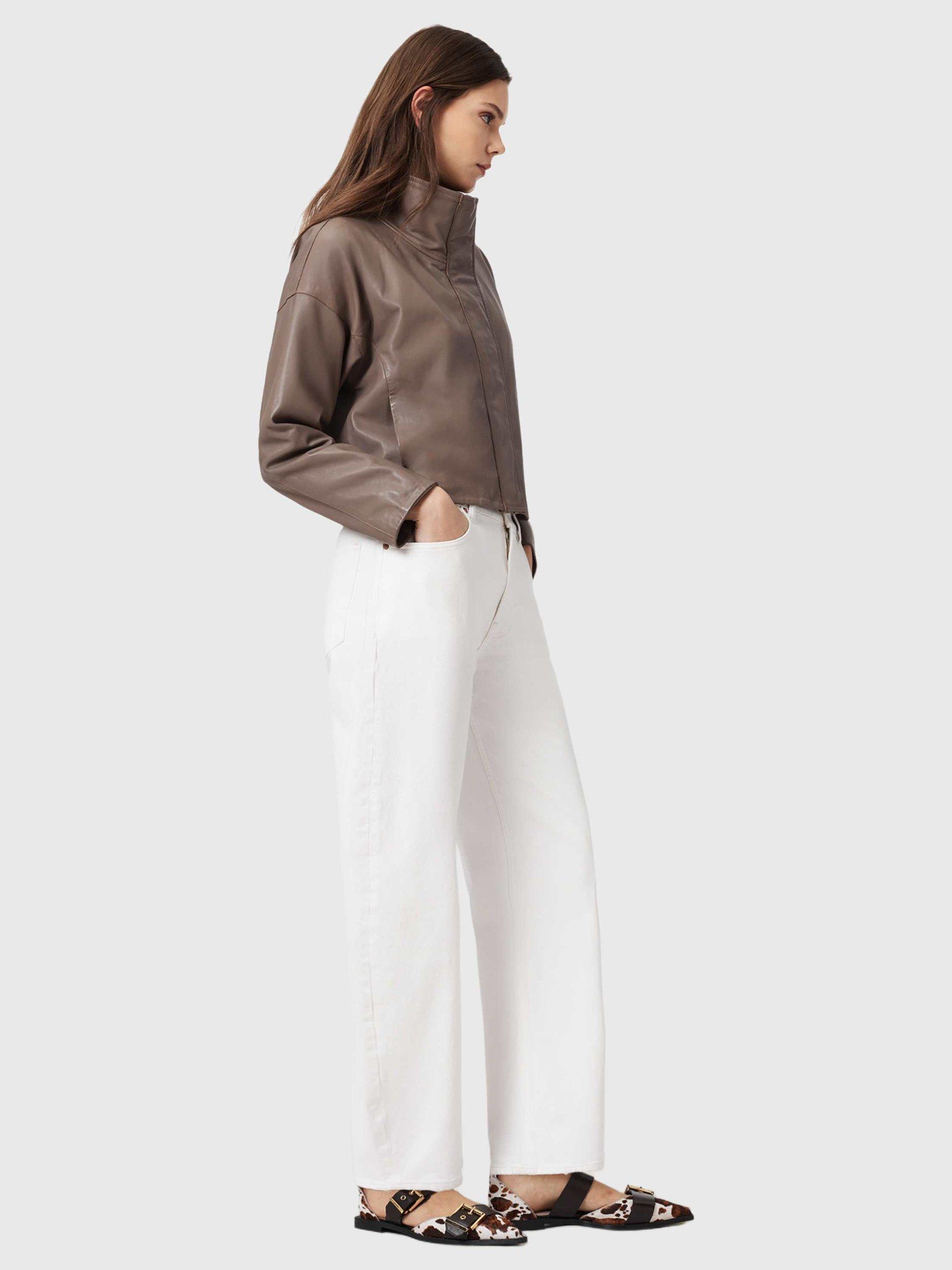 Product image 8 of 8, which shows AllSaints Ryder Pure Leather Jacket, Mocha Brown, L