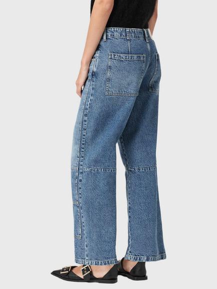 AllSaints Tay Button Fly Carpenter Jeans, Blue Indigo - view 2, Blue Indigo