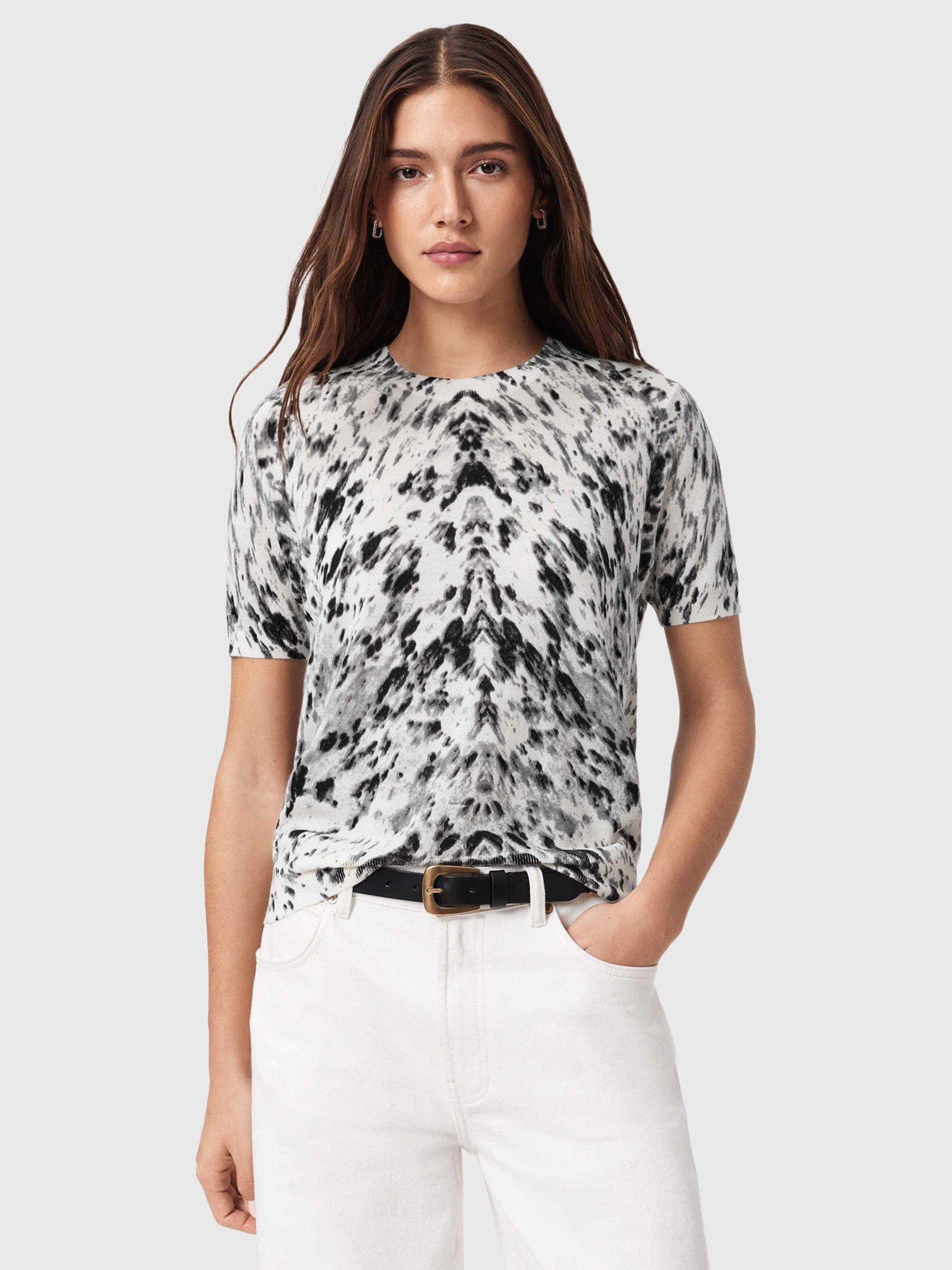 Product image 1 of 7, which shows AllSaints Anouk T-Shirt, Off White, L