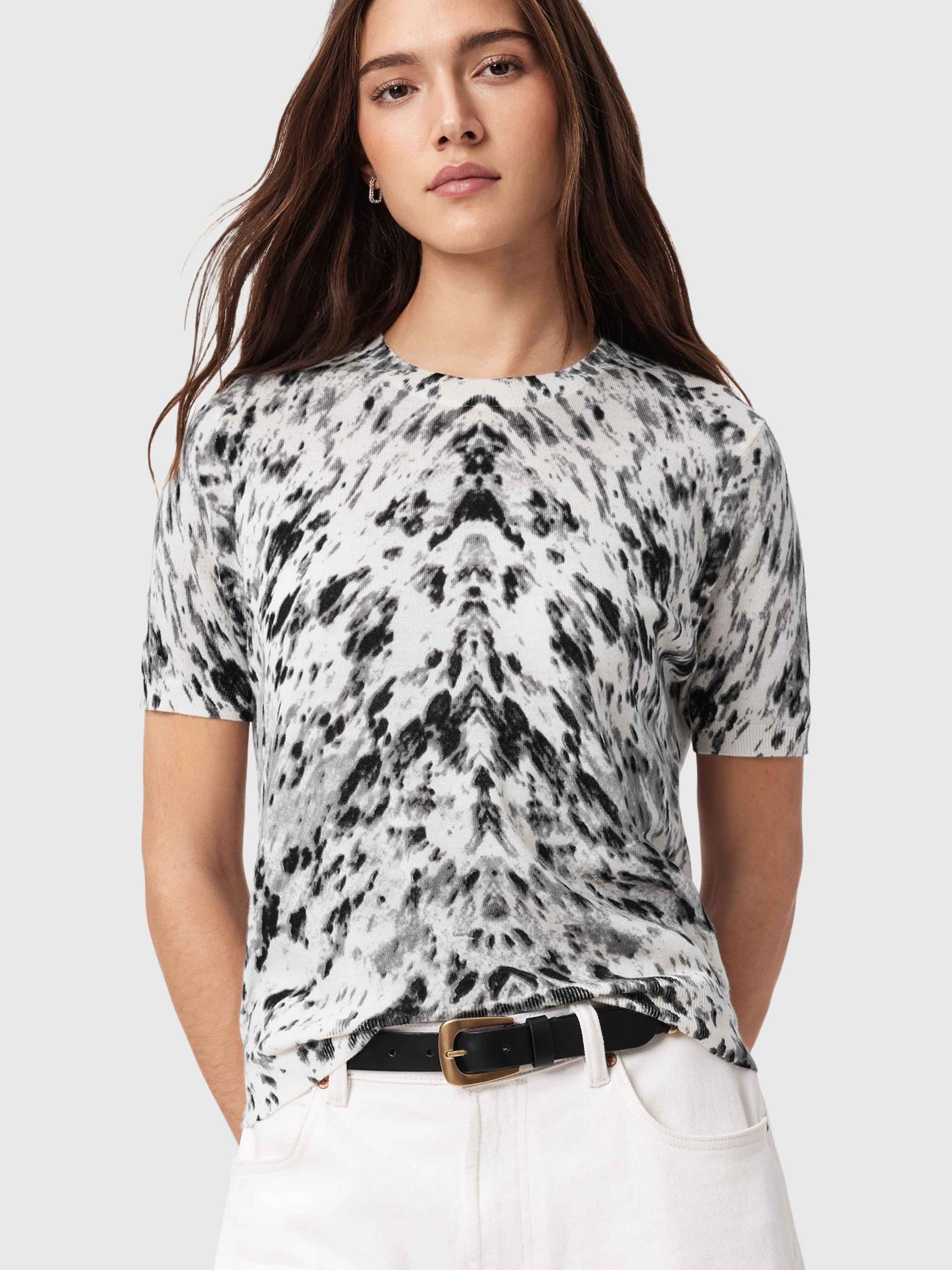 Product image 4 of 7, which shows AllSaints Anouk T-Shirt, Off White, L