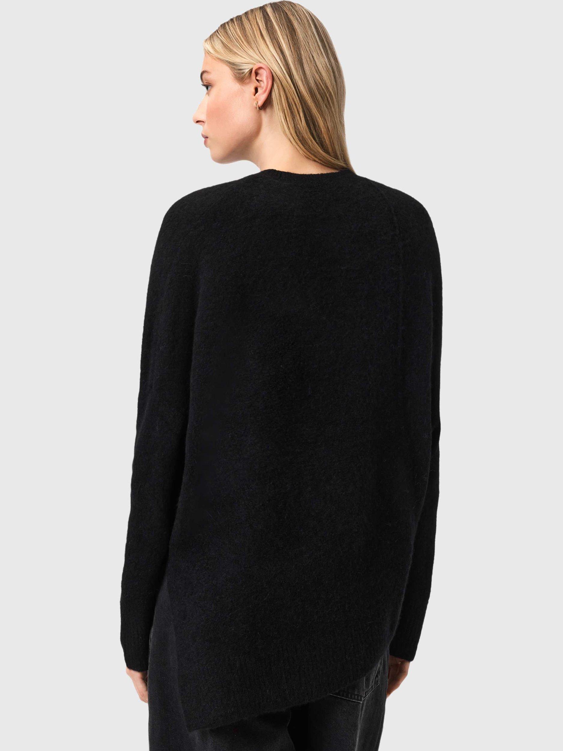 Product image 2 of 8, which shows AllSaints Wool Blend Crew Neck Jumper, Black, L