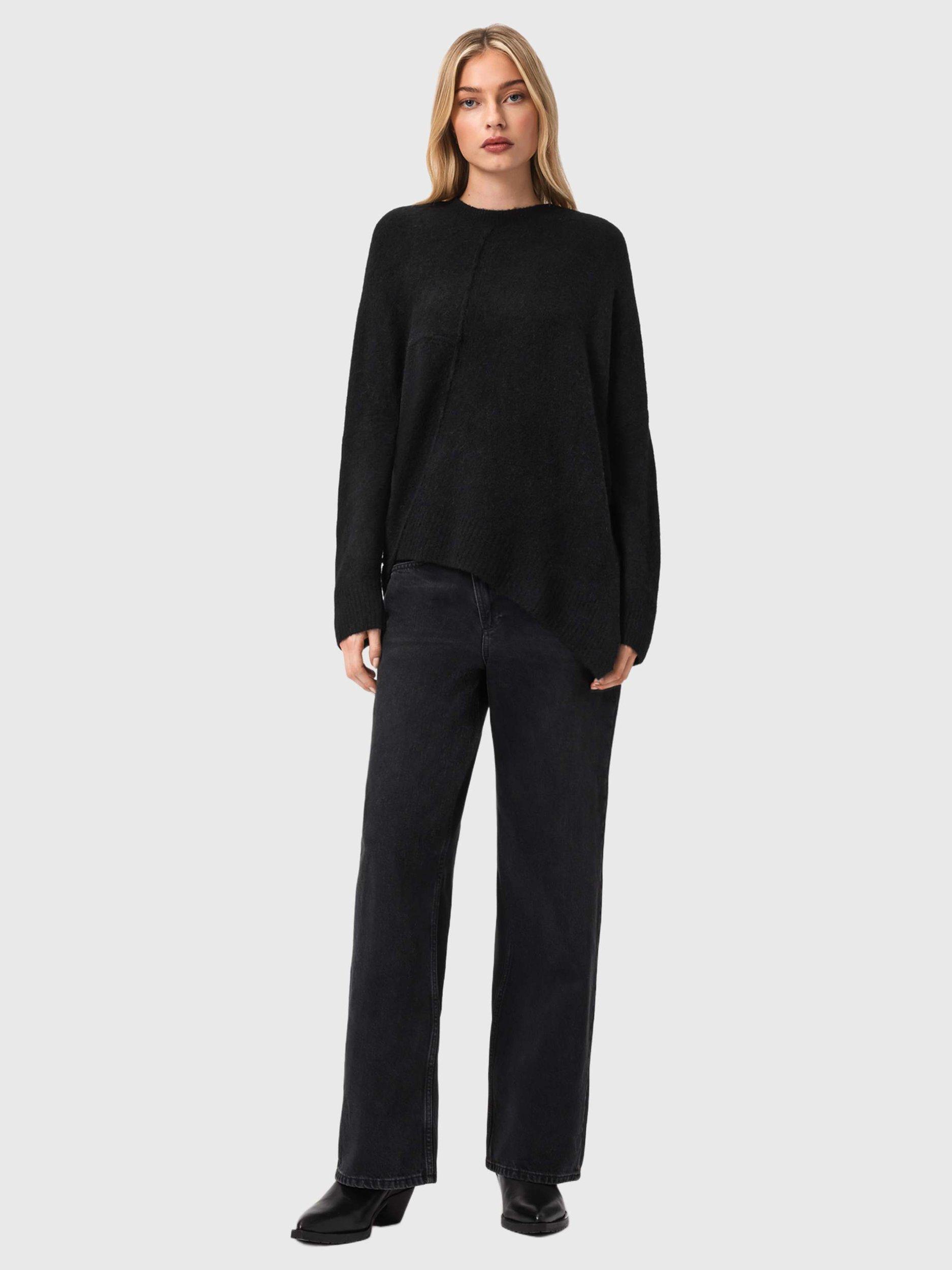 Product image 3 of 8, which shows AllSaints Wool Blend Crew Neck Jumper, Black, L