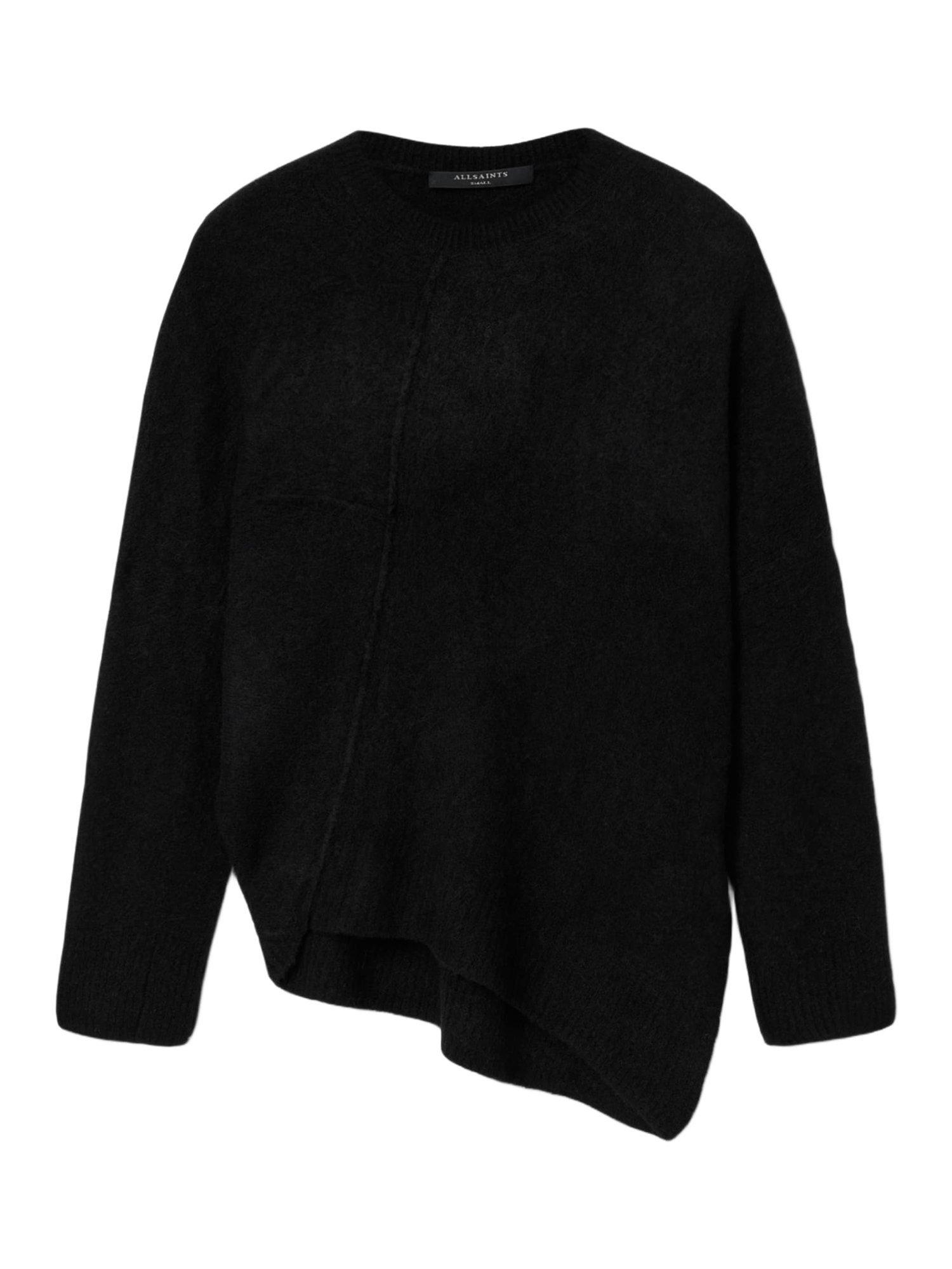 Product image 4 of 8, which shows AllSaints Wool Blend Crew Neck Jumper, Black, L