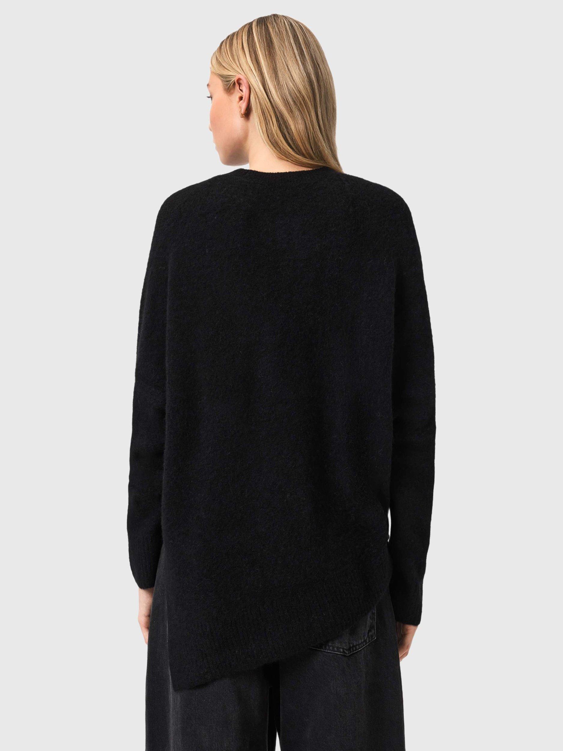 Product image 5 of 8, which shows AllSaints Wool Blend Crew Neck Jumper, Black, L
