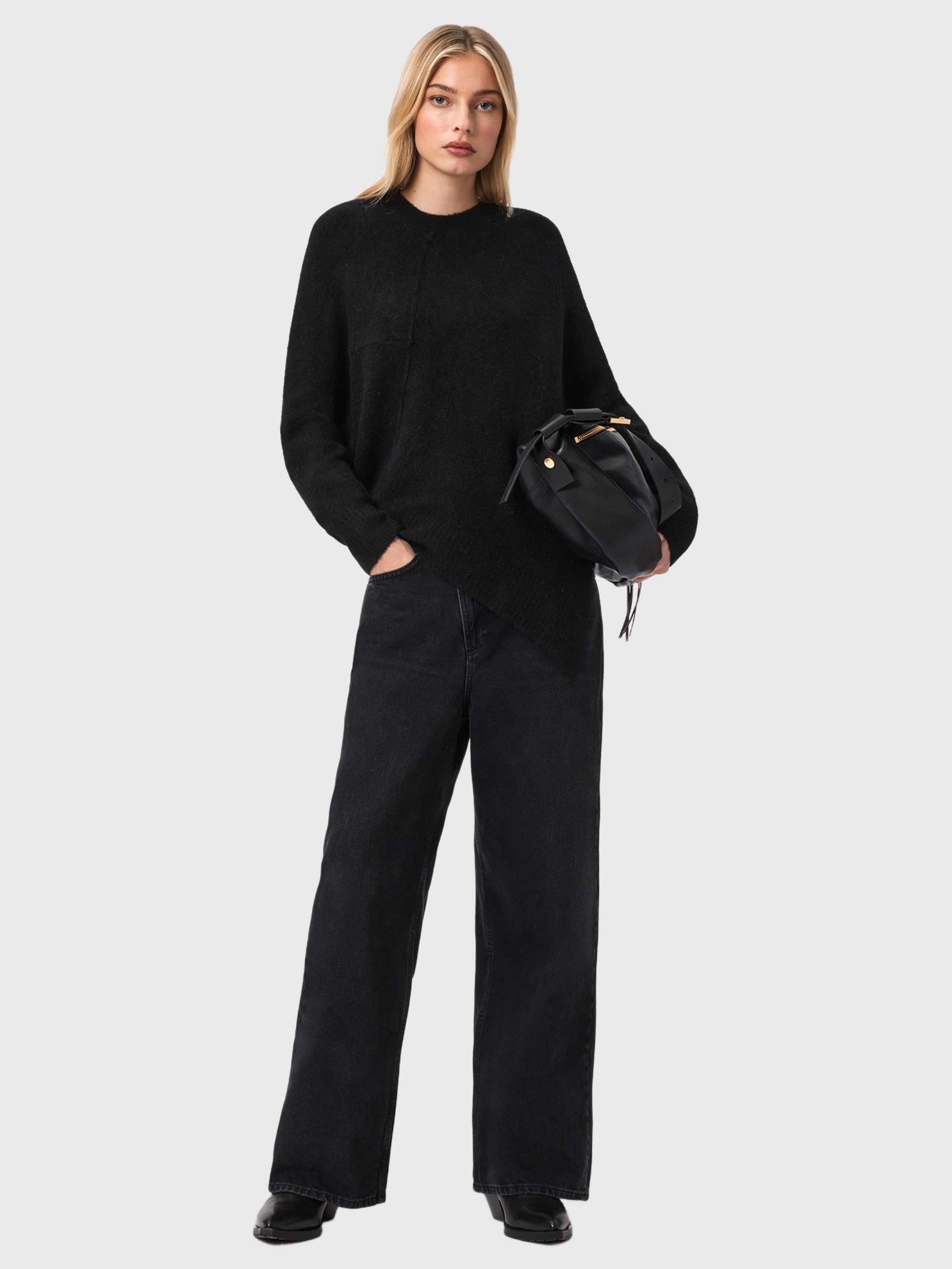 Product image 7 of 8, which shows AllSaints Wool Blend Crew Neck Jumper, Black, L