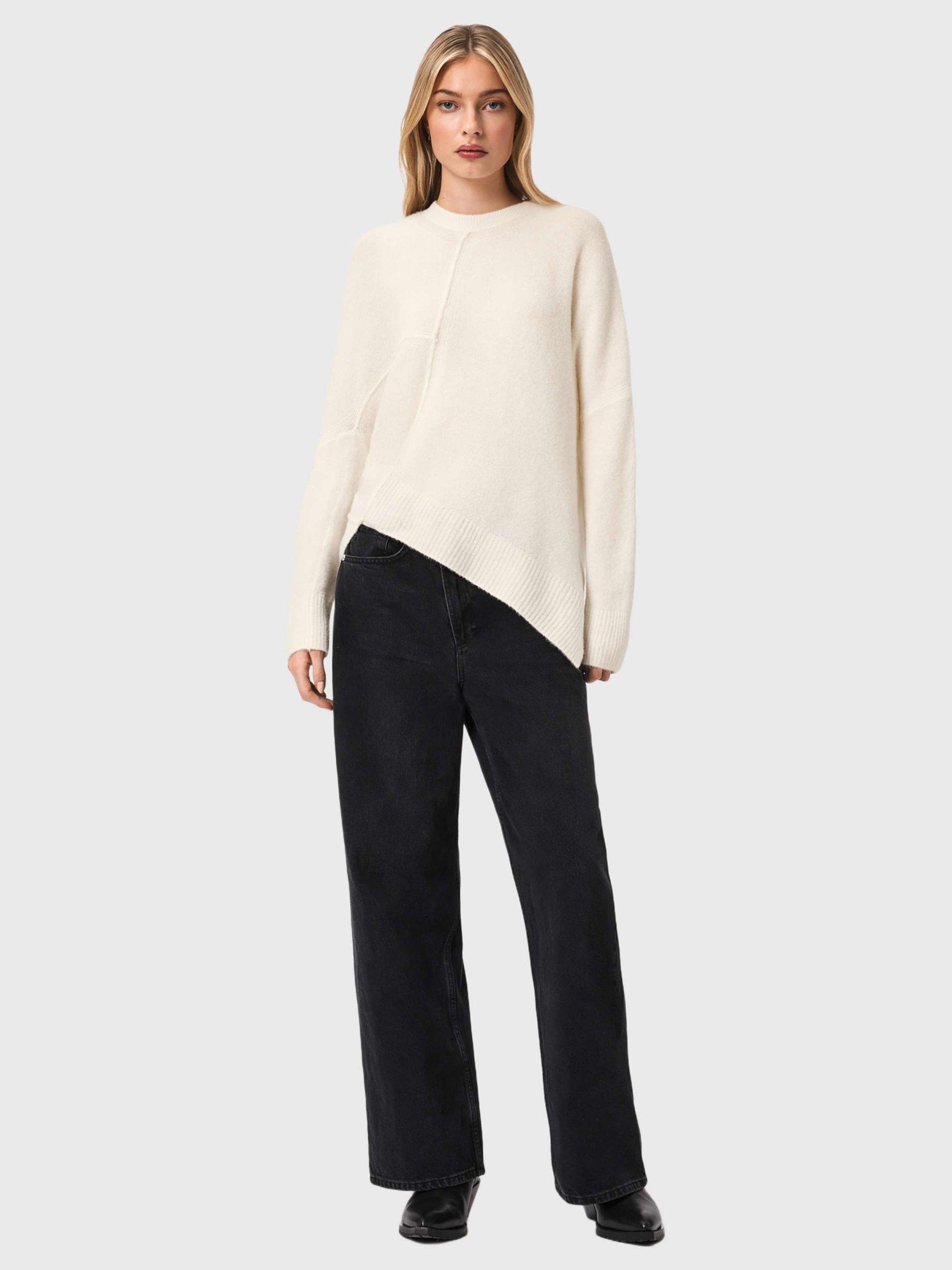 Product image 3 of 6, which shows AllSaints Wool Blend Crew Neck Jumper, Chalk White, XS