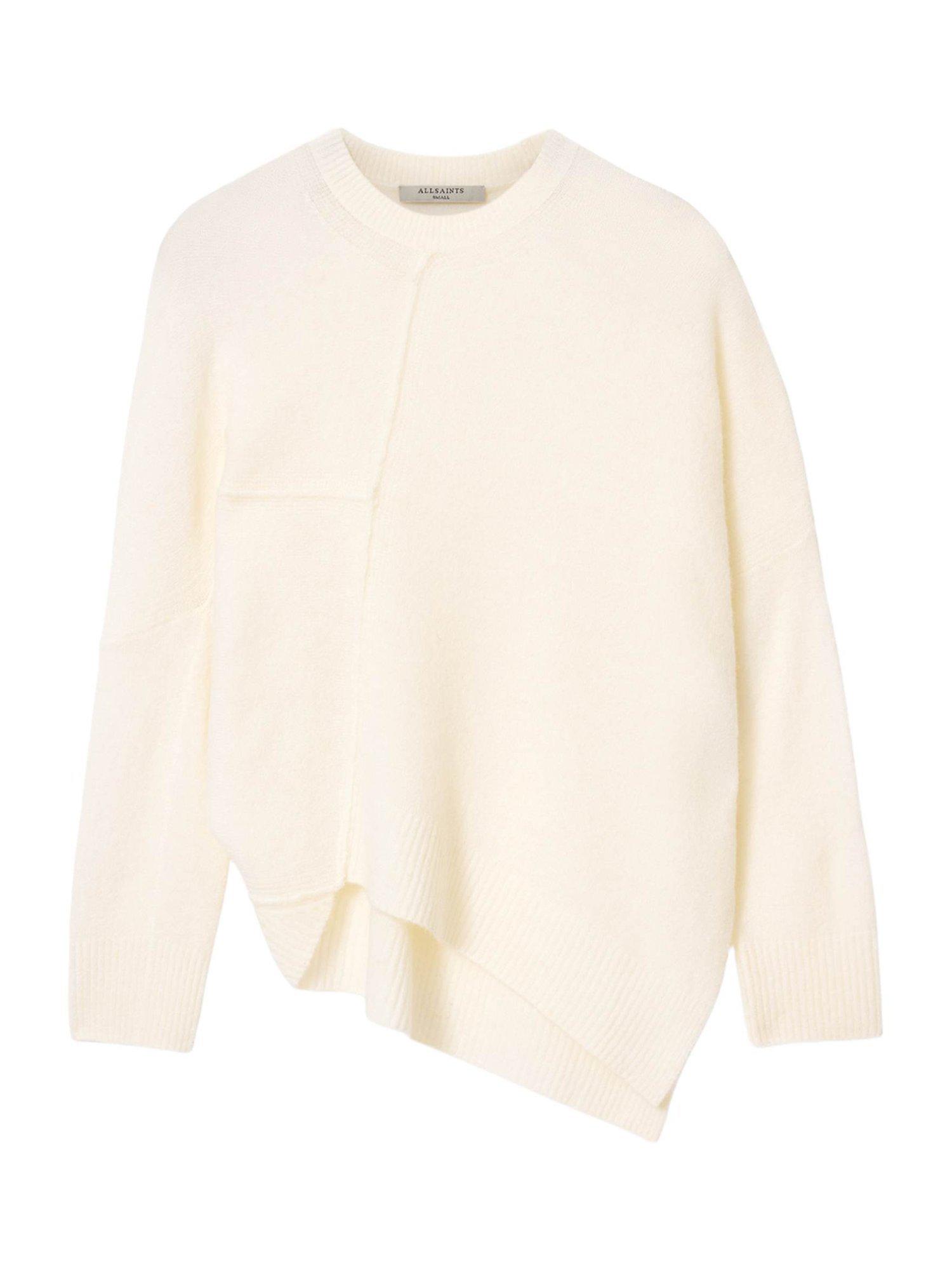 Product image 4 of 6, which shows AllSaints Wool Blend Crew Neck Jumper, Chalk White, XS
