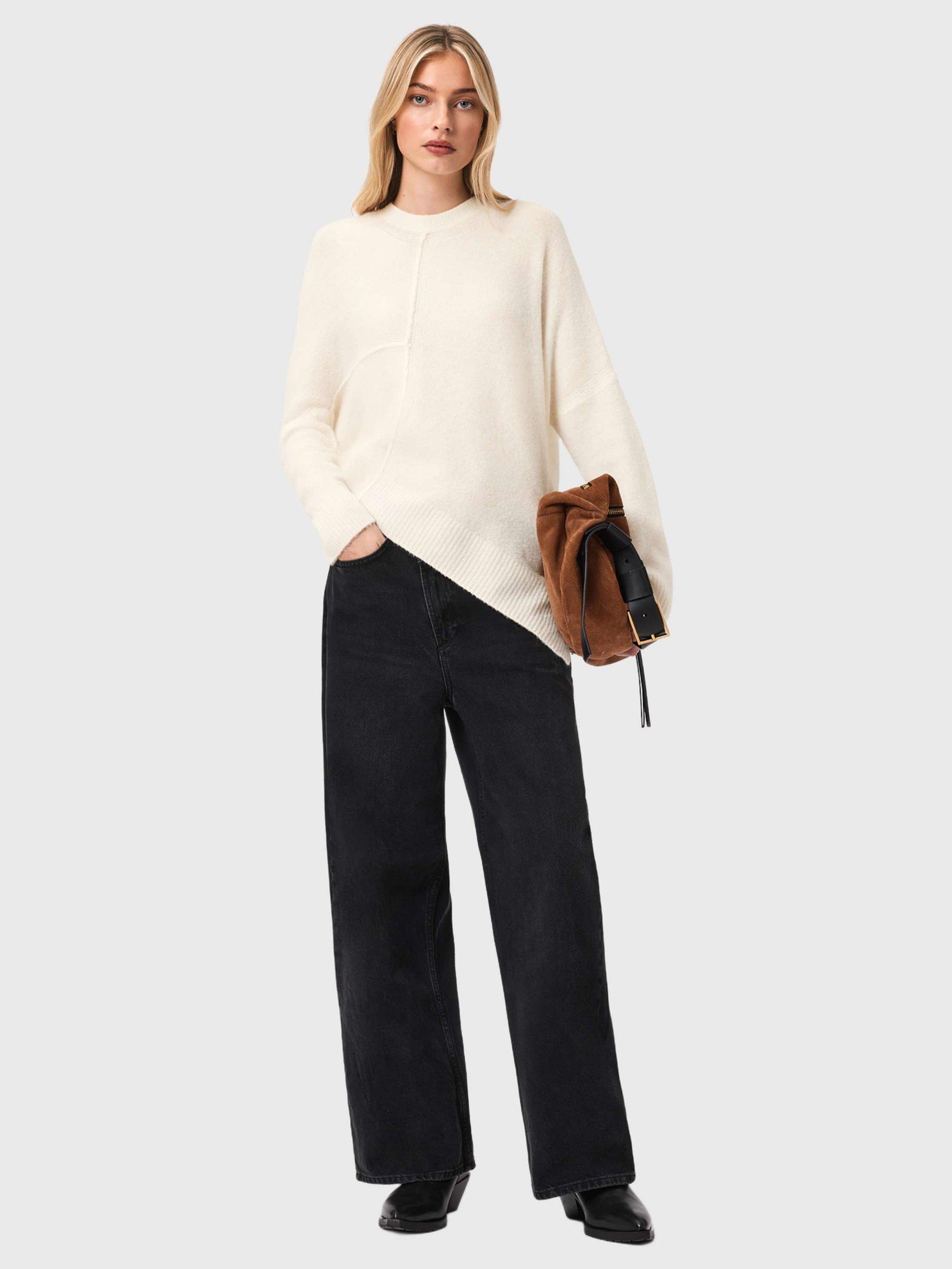 Product image 6 of 6, which shows AllSaints Wool Blend Crew Neck Jumper, Chalk White, XS