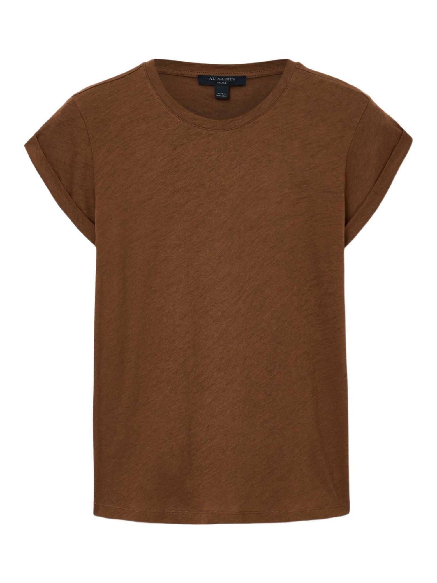 Product image 4 of 8, which shows AllSaints Anna T-Shirt, Cognac Brown, L