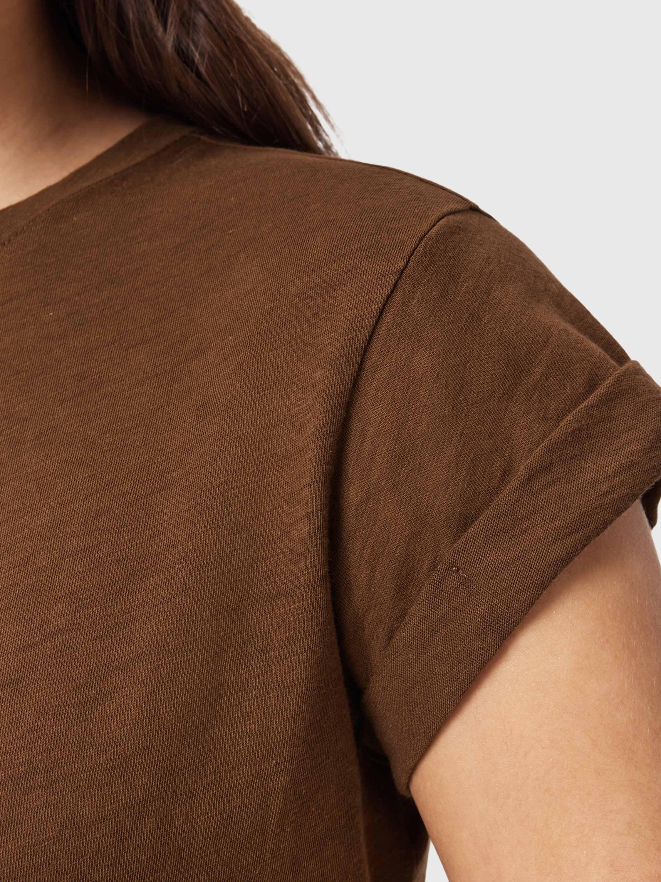 Product image 6 of 8, which shows AllSaints Anna T-Shirt, Cognac Brown, L