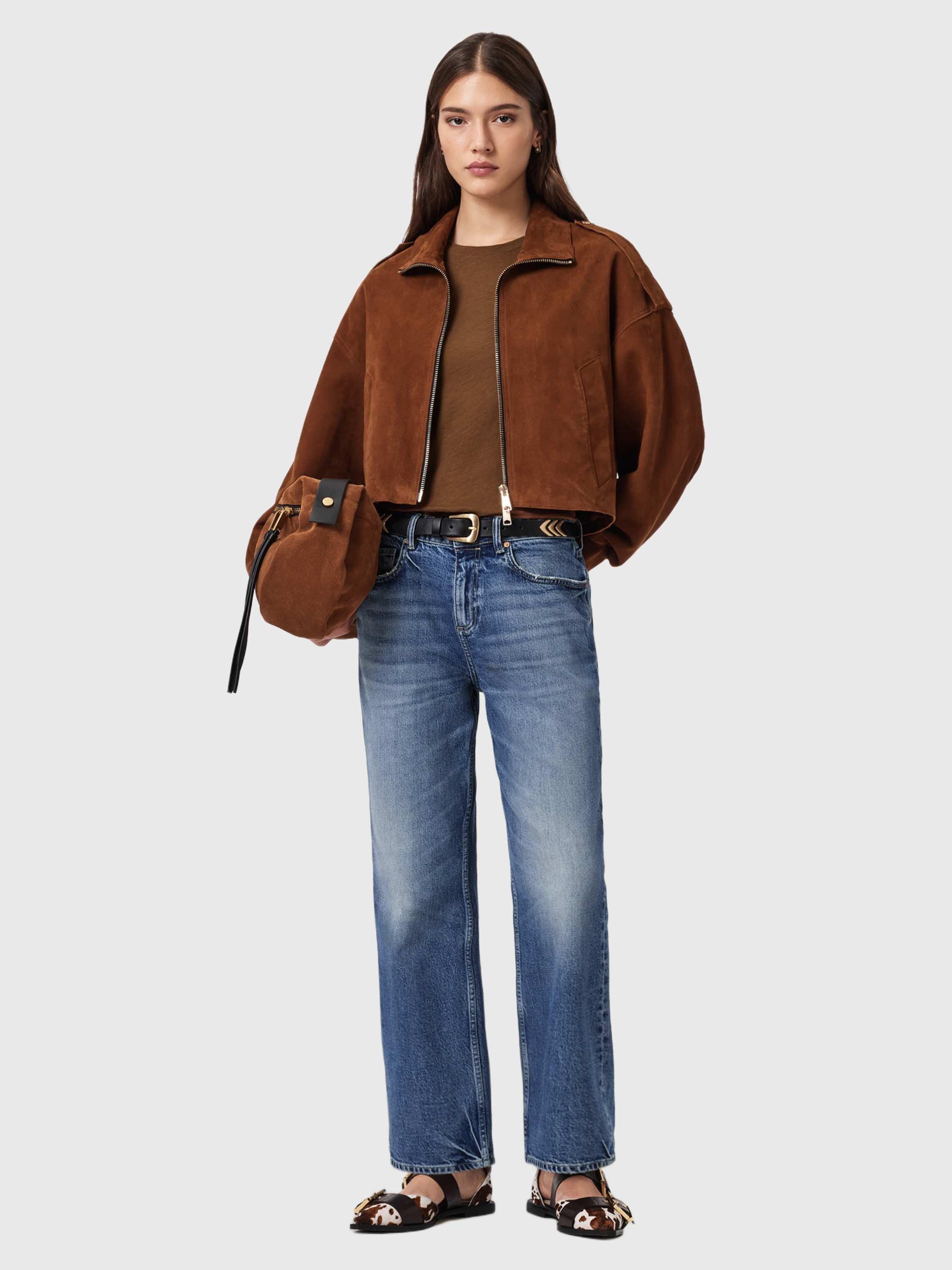 Product image 7 of 8, which shows AllSaints Anna T-Shirt, Cognac Brown, L