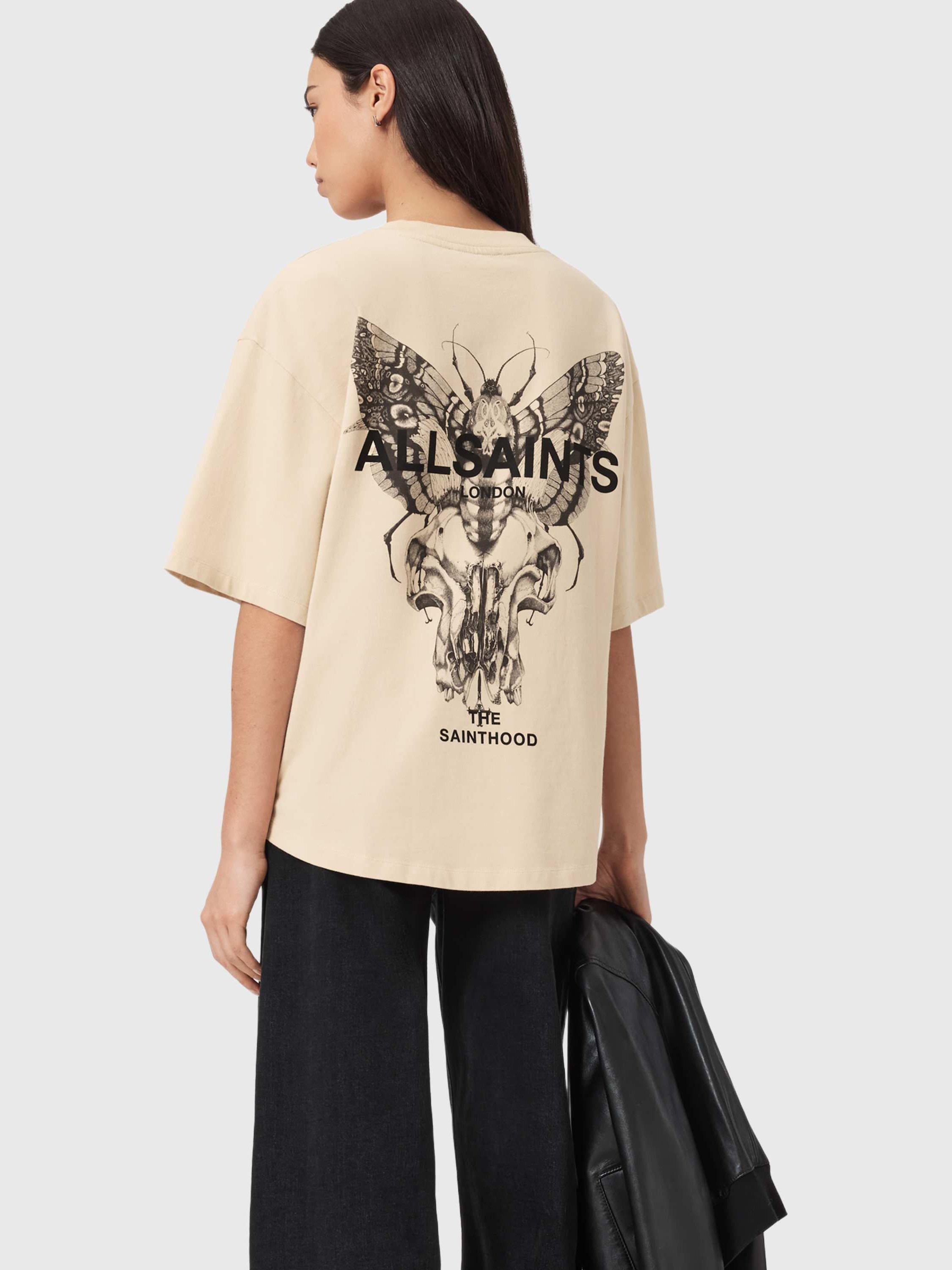 Product image 5 of 7, which shows AllSaints Halis Amelie Graphic T-Shirt, Sandy White, L