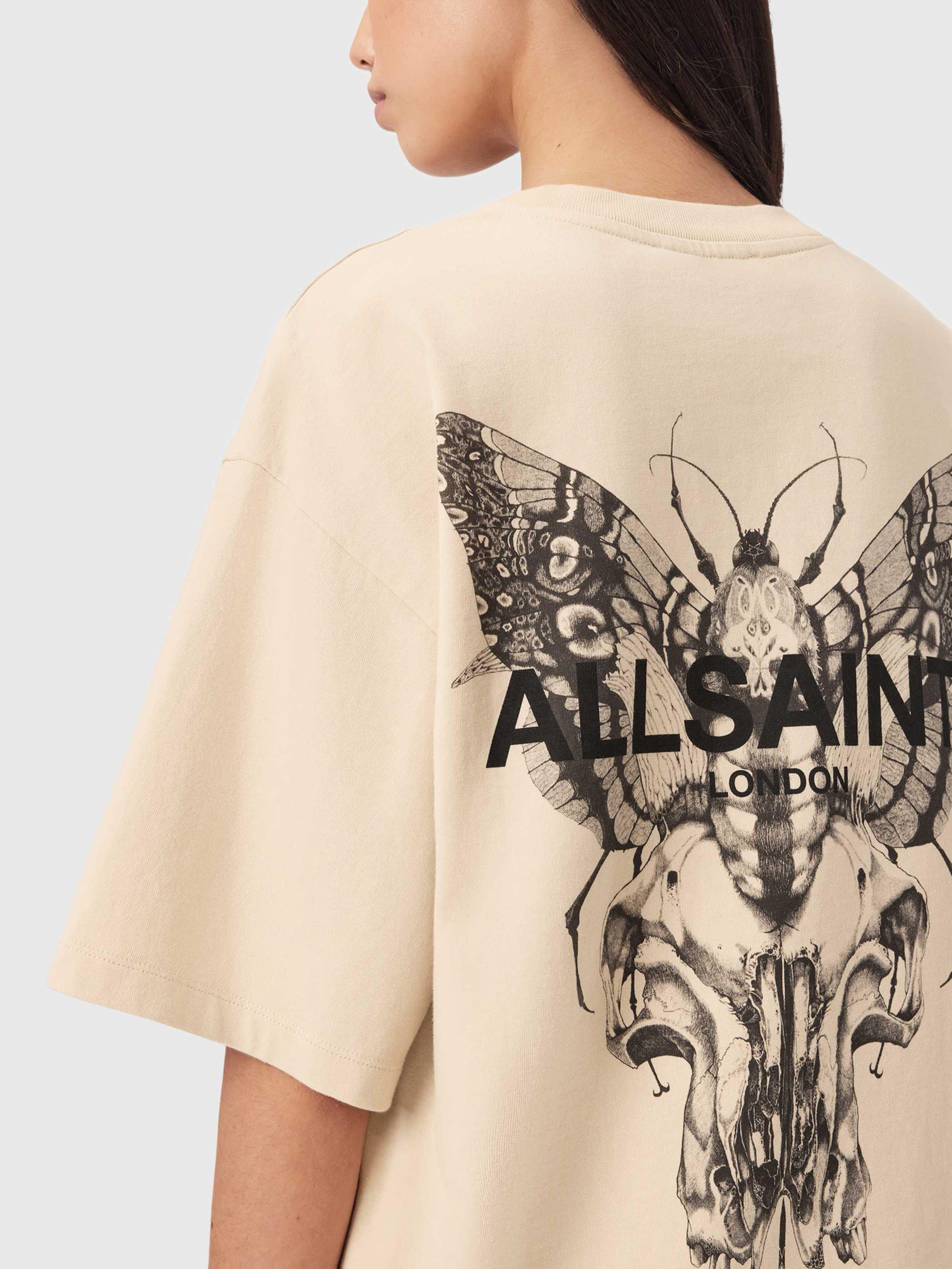 Product image 6 of 7, which shows AllSaints Halis Amelie Graphic T-Shirt, Sandy White, L