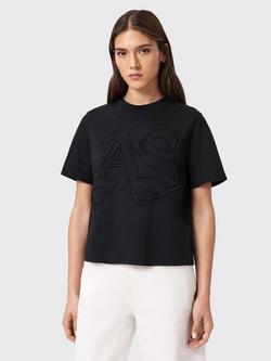 AllSaints Lisa Embossed T-Shirt, Black, Black