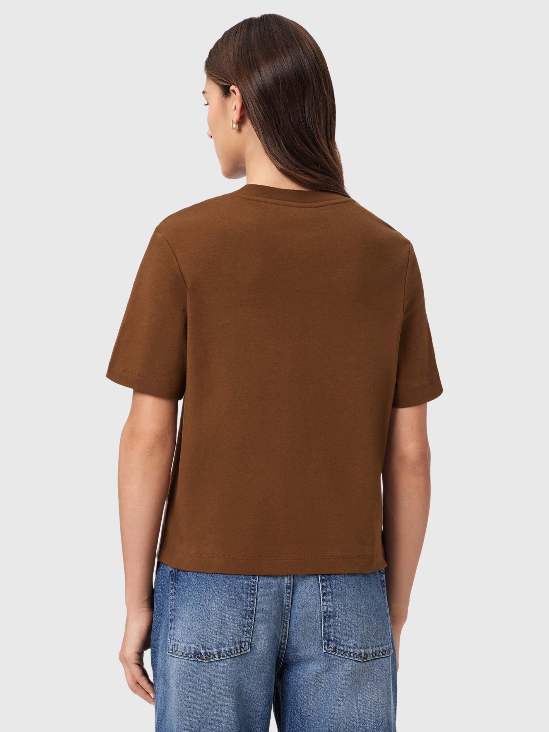 Product image 2 of 9, which shows AllSaints Lover Lisa T-Shirt, Cognac Brown, XS