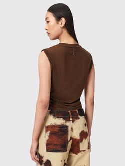 AllSaints West Tank Top - view 2, Cognac Brown