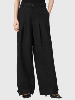 AllSaints Sherell Baggy Wide Leg Trousers, Black Black, Black Black