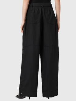 AllSaints Sherell Baggy Wide Leg Trousers, Black Black - view 2, Black Black