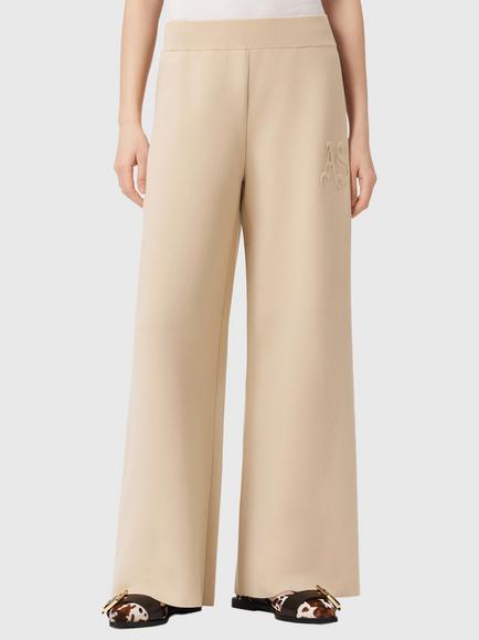 AllSaints Sonny Knit Trousers containing LENZING™ ECOVERO™ Viscose, Pebble White, Pebble White