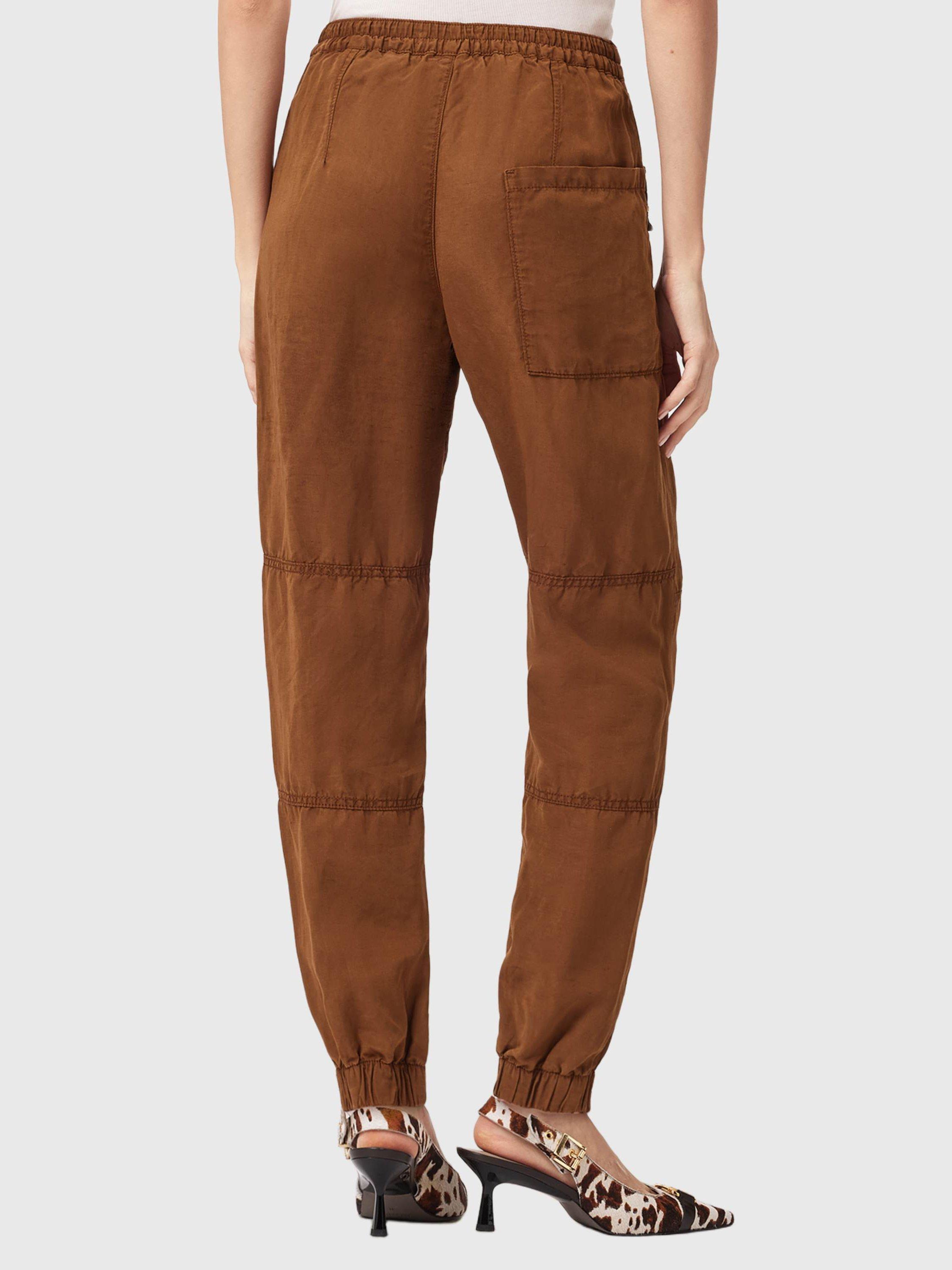 Product image 2 of 6, which shows AllSaints Val Utility Trousers, Cognac Brown, 10