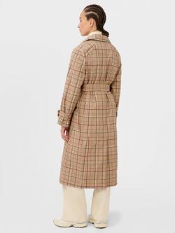 Sweaty Betty Modern Check Waterproof Trench Coat, Brown Multi - view 2, Brown Multi