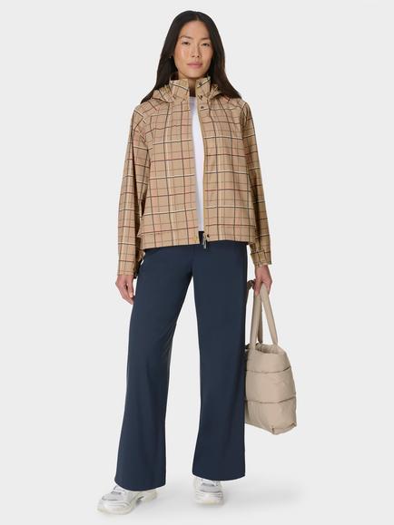 Sweaty Betty Check Motion Waterproof Cropped Jacket, Beige - view 2, Beige